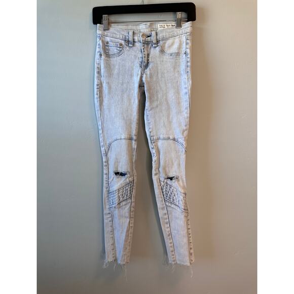 Rag & Bone Bleach Out Skinny Distressed Ripped Jeans - Picture 1 of 6